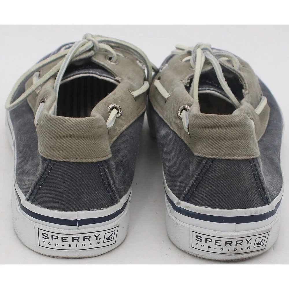 Sperry Shoes Men's Size 11.5 M Top Sider Blue Grey Boat Shoe 2 Eye Canvas